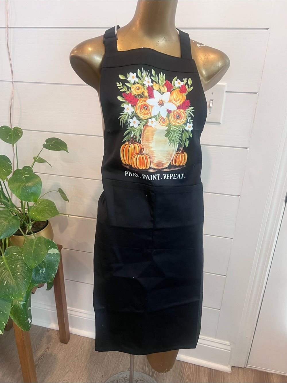 Black Fall Floral Pumpkin Apron - Pray. Paint. Repeat.